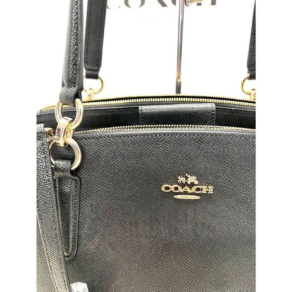🔥🎁NWT! Coach Christie Carryall Handbag Crossgrain Leather Black XL Msrp:$450.00 - Picture 4 of 7